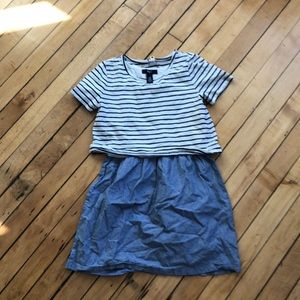 Gap Kids Medium Dress Striped Chambray girls dress